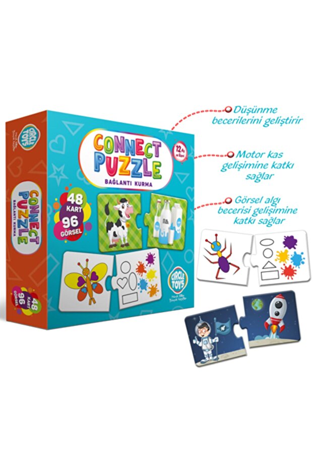 Connect Puzzle Bağlantı Kurma Algılama Zeka Gelişimi Kartları. - 3