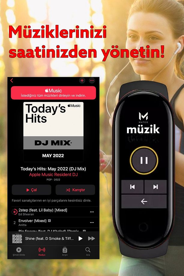 M6 Akıllı Bileklik Renkli Ekran(2022 Sürüm )ios Ve Android Uyumlu,spor, Ekran Teması Değiştirme - 4