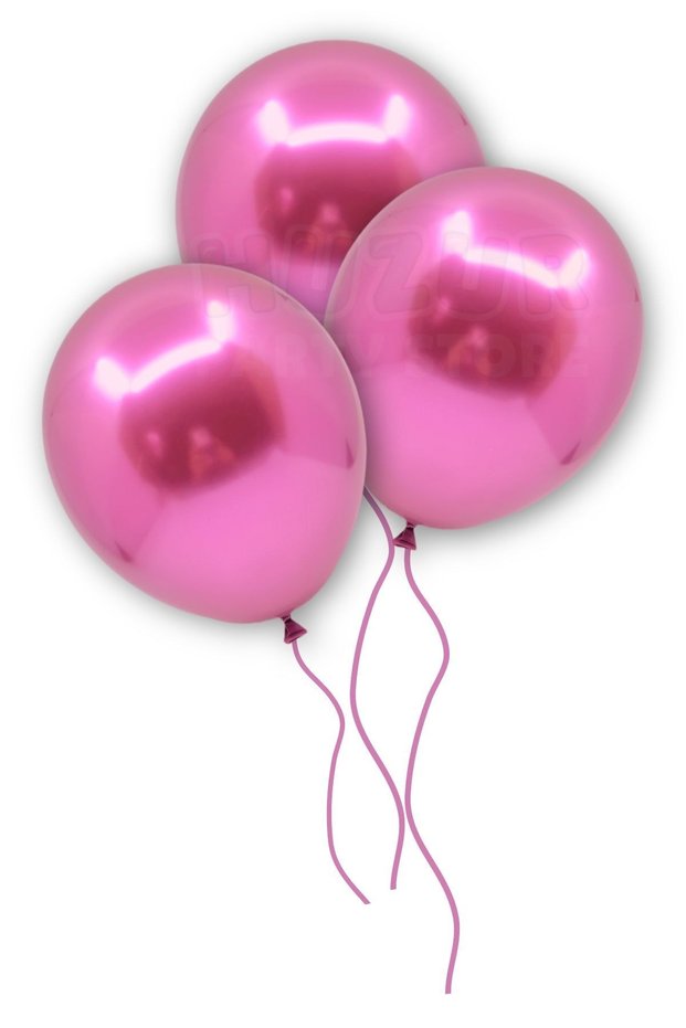 Fuchsia Colored Chrome Balloon 10 Pieces 30 Cm Dark Pink Incredibly Bright Color Vivid Birthday Party