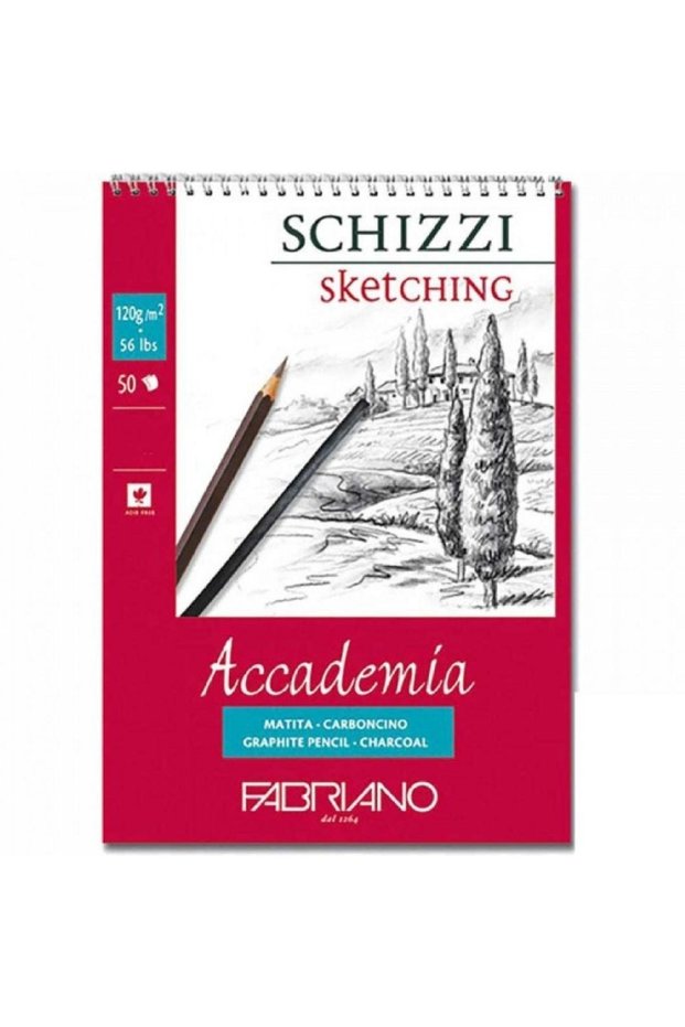 Accademia Schizzi 120gr Spiral Sketch Drawing Block 50 Sheets A3 (29.7x42cm)