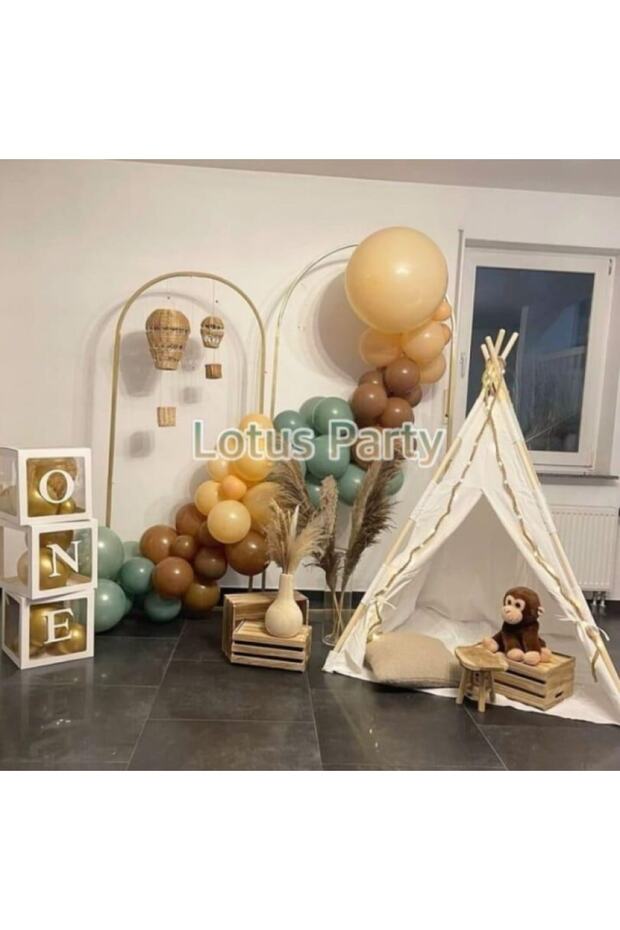 30 Pieces Balloon Chain Set (Mold Green - Salmon Color - Caramel Color Balloon)