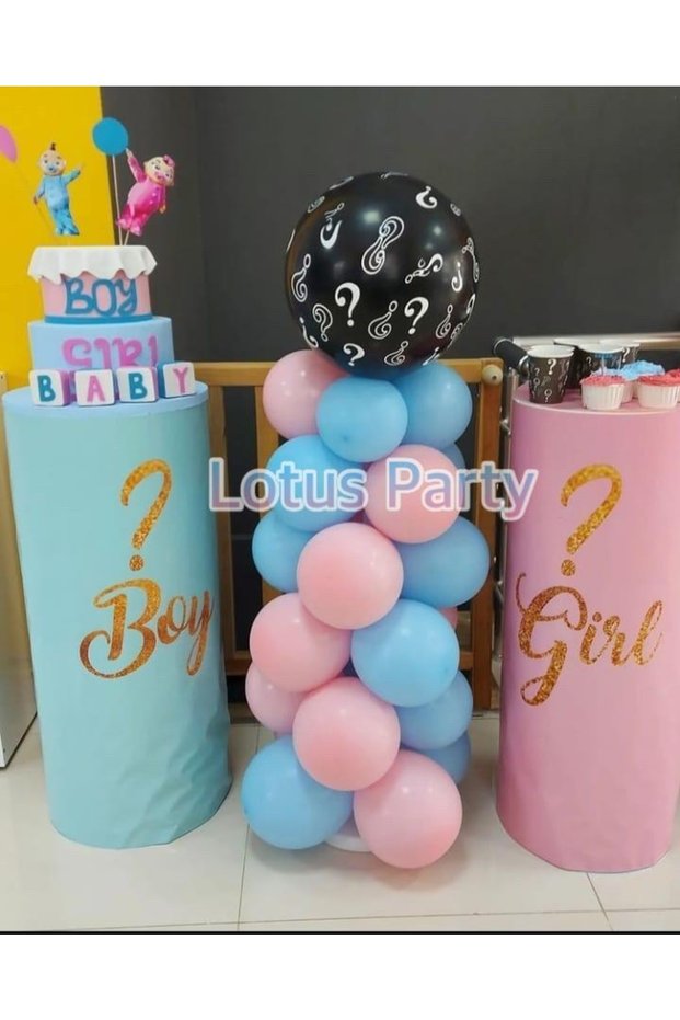Gender Reveal Cake Balloon Set - Girl?Men's?Gender Balloon with Question Mark