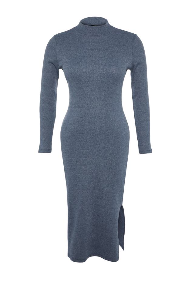 Indigo Midi štrbinové pletené šaty TBBAW23AH00017 - 8