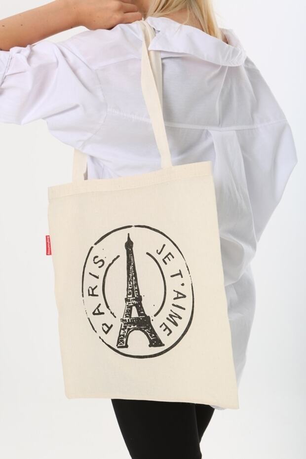 Cloth Bag Tote Bag Eiffel Tower Printed