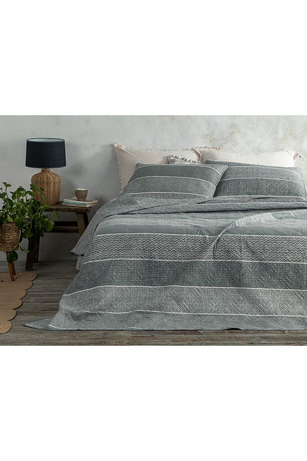 Natural Flow Çok Amaçlı Tek Kişilik Yatak Örtüsü Takımı 160x220 Cm Taş Rengi - 1