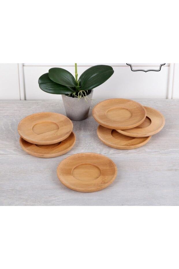 Bamboo Tea Cup Bottom - Bamboo Tea Plate Set of 6