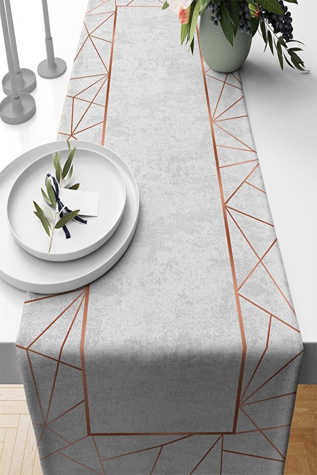 40x140cm Runner Woven Stain Resistant Premium Thai Feather Fabric Tablecloth Prism Rnr376