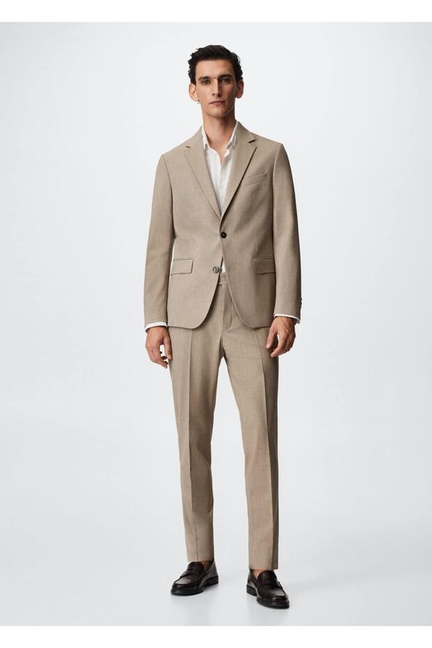 Slim-Fit Woolen Blazer Jacket - 2