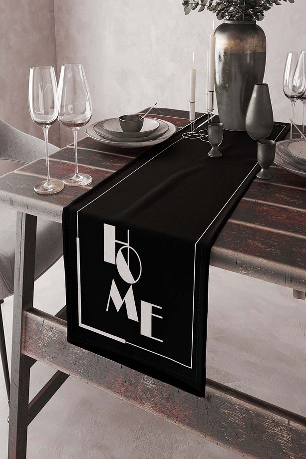 40x140cm Dokuma Leke Tutmaz Premium Tay Tüyü Kumaş Home Masa Örtüsü Runner Rnr329 - 1
