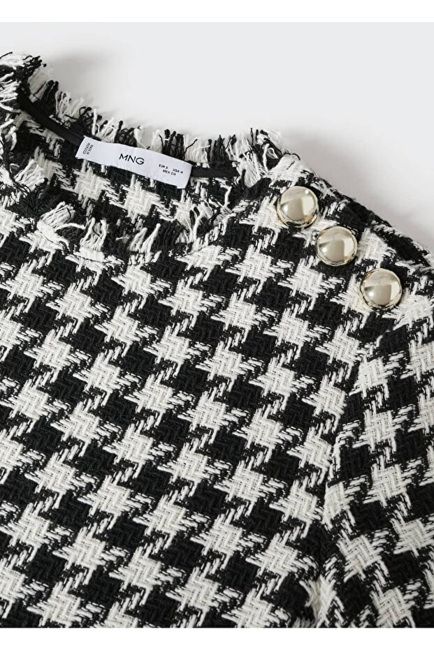 Düğmeli Tüvit Bluz - 6