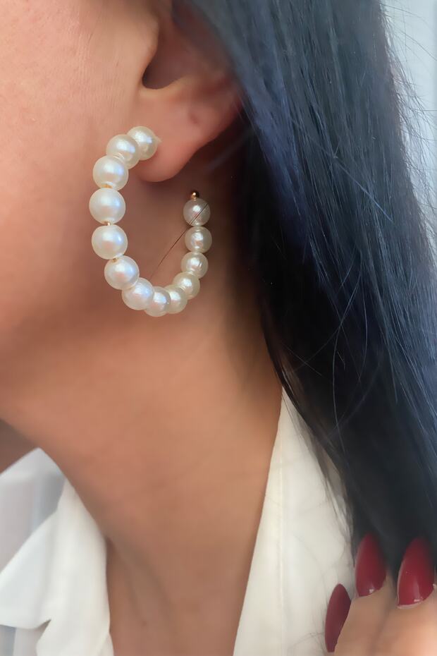 Pearl Hoop Earrings