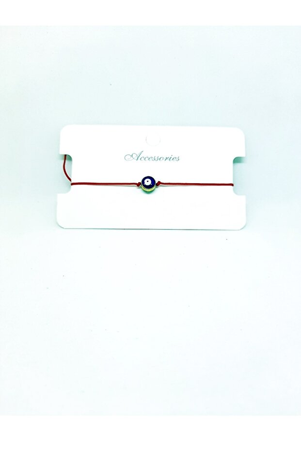 Adjustable Red String Bracelet with Evil Eye Beads on the Back