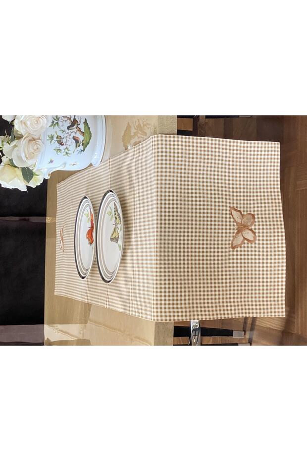 Brown Gingham Runner - 4