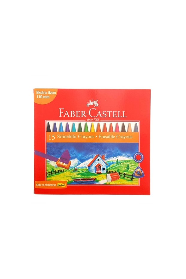 Erasable Crayon 15 Colors with Eraser and Pencil Sharpener Gift