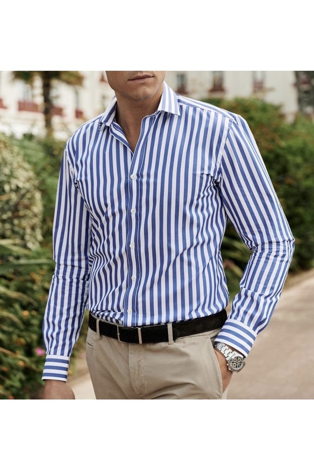 Striped Slim Fit Men's Shirt
