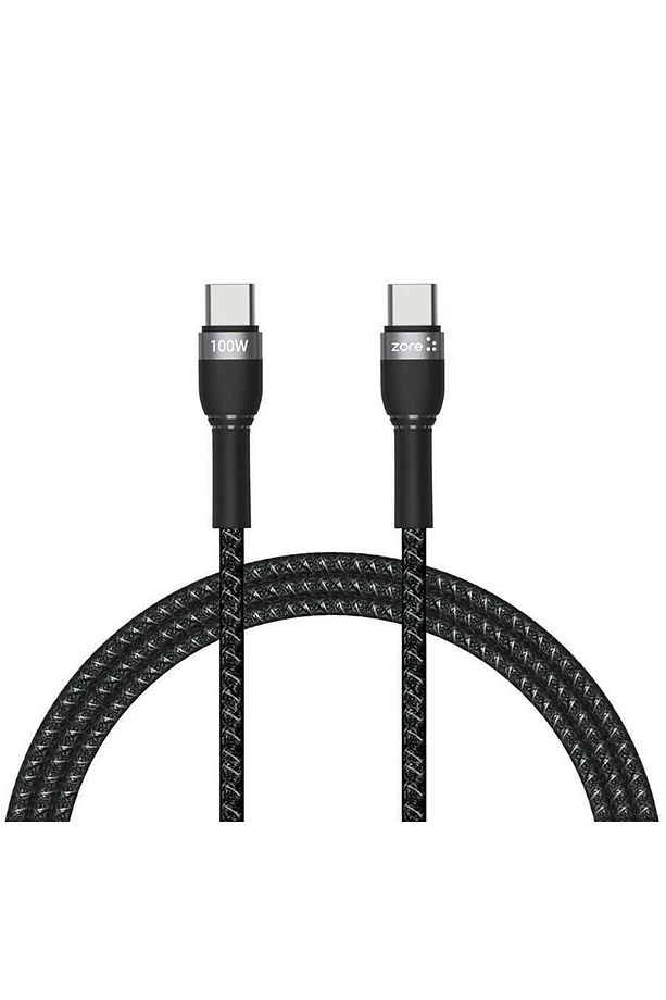 Type-c To Data Hızlı Şarj Kablosu 100 Wat Hasır Usb Iki Ucu Type C Kablo 1 Metre Bağlantı Kablosu - 1