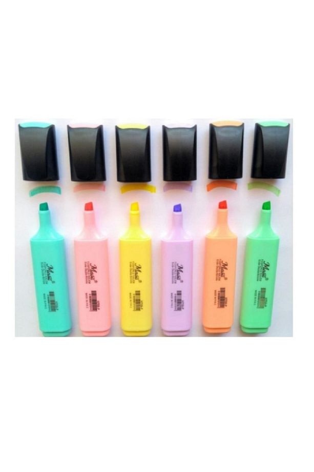 Pastel Renk Fosforlu Işaretleme Kalemi 6 Lı Set - 2