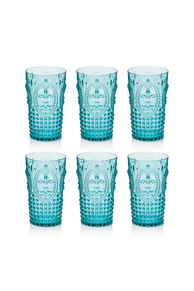 Acrylic Aquamarin Set of 6 Long Glasses
