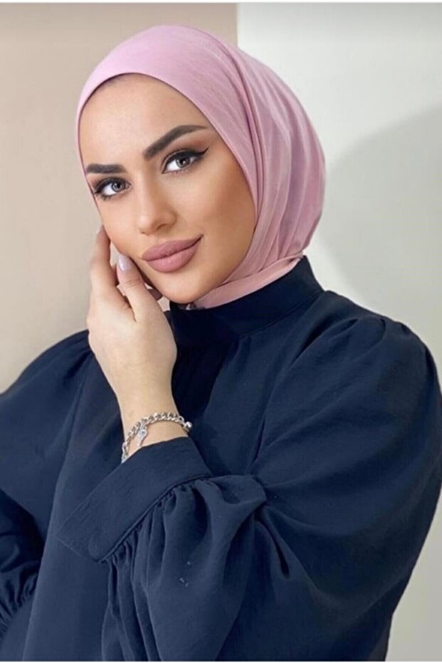 Pink Women's Snap Hijab Scarf Bonnet Shawl