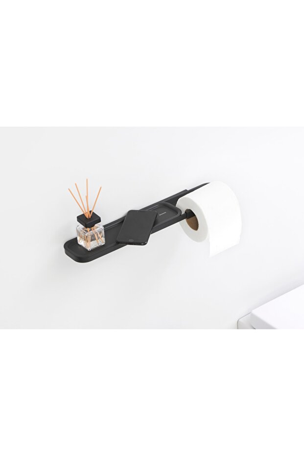 Mındset Dark Gray Toilet Paper Holder with Stand