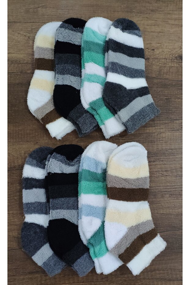 Women's 8 Pairs Winter Reverse Terry Colorful Half Socks