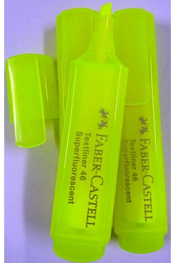 Fosforlu Kalem-faber-castell 3 Adet Şeffaf Gövde Foforlu Kalem. - 3