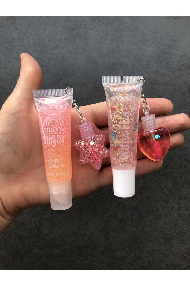 Lip Gloss 2 Pieces Lip Gloss Lip Balm Lip Oil Shiny Glitter