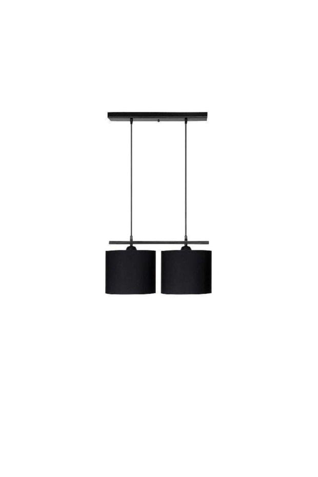 Bruno 2'li Siyah Modern Avize(siyah Abajurlu) - 2