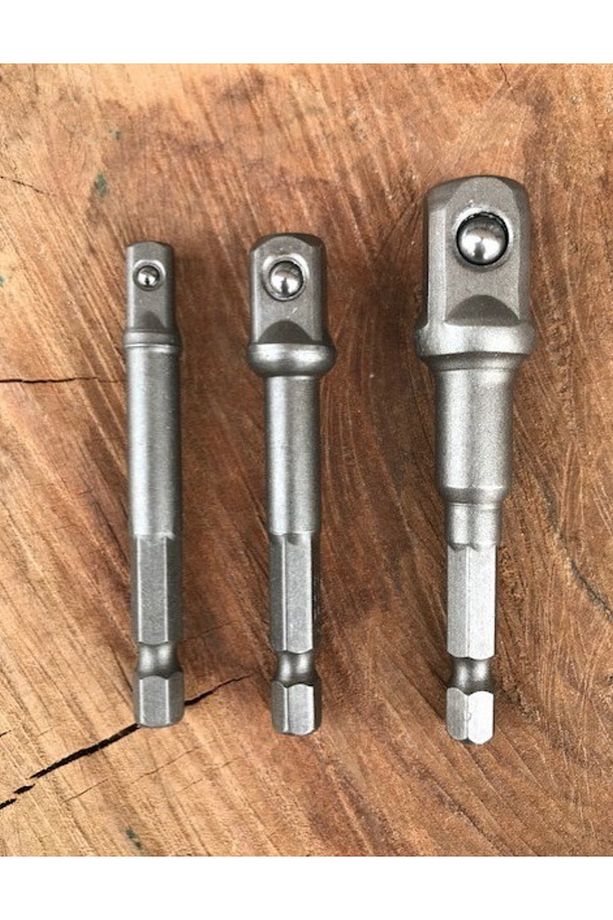 Çelik Lokma Adaptörü Bits Lokma Geçiş Adaptörü 3 Parça Set - 1