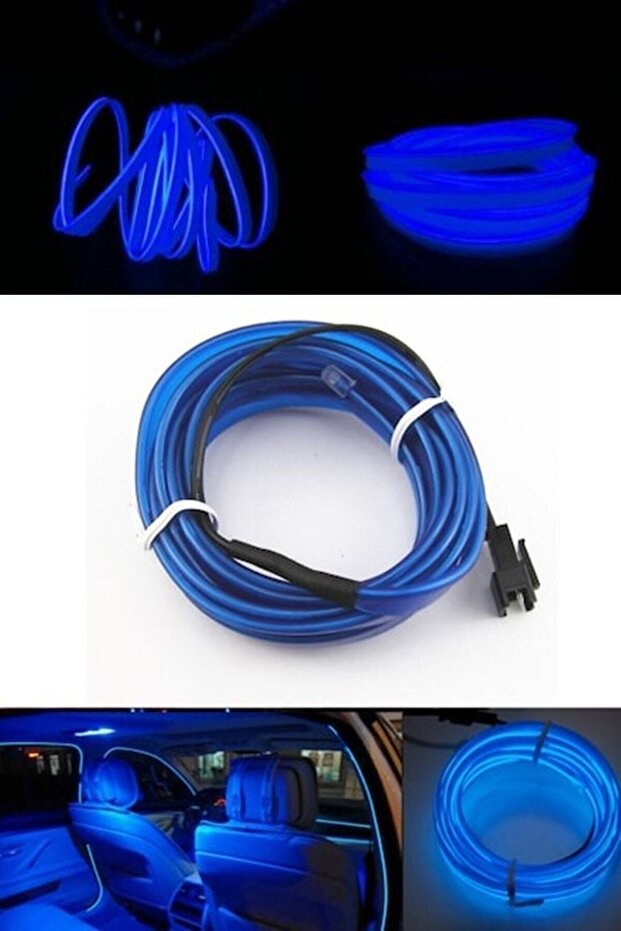 LED توربيد أزرق داخل السيارة - حبل نيون LED