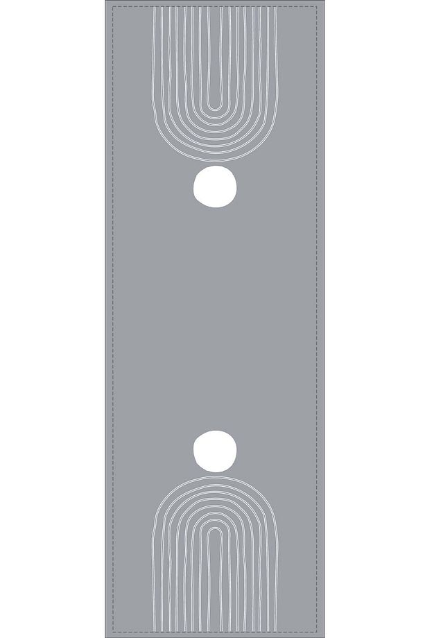 40x140cm Tay Tüyü Süet Dokuma Leke Tutmaz Kumaş Soyut Modern Masa Örtüsü Runner Rnr176 - 2