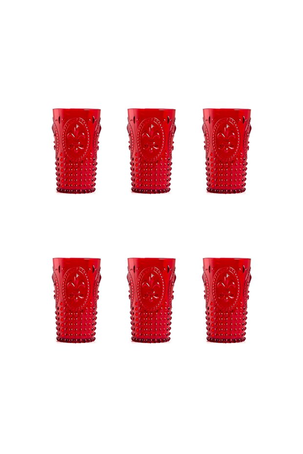 أكريليك أحمر 6 قطع كوب طويل