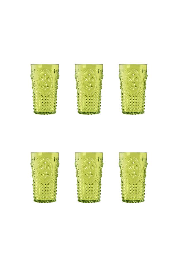 Acrylic Green 6-Piece Long Cup & Water Soft Drink Cup 750 Ml (Not Large Size & Glass)