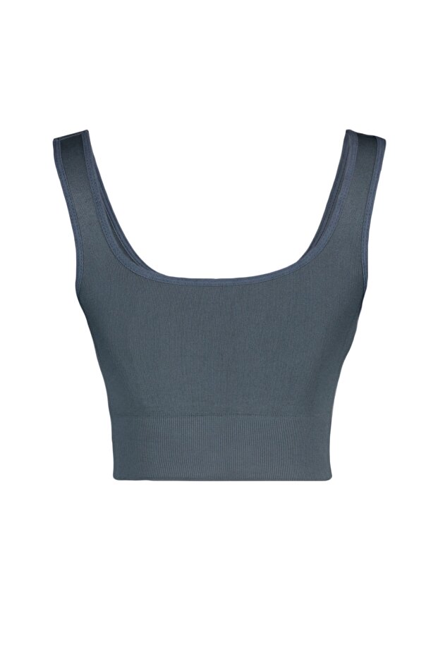 Füme Seamless/Dikişsiz Destekli/Şekillendirici Kalın Askılı Örme Spor Sütyeni TWOAW23SS00019 - 8