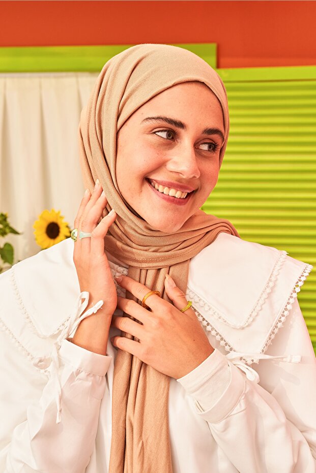 Combed Cotton Mink Color Shawl
