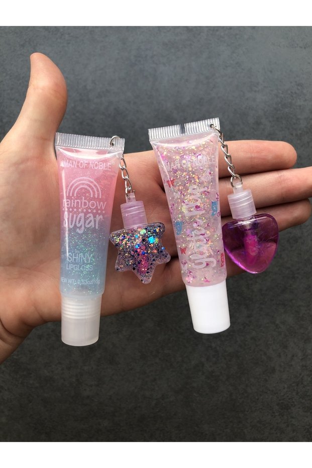 Lip Gloss 2 Pieces Lip Gloss Lip Balm Lip Oil Shiny Glitter