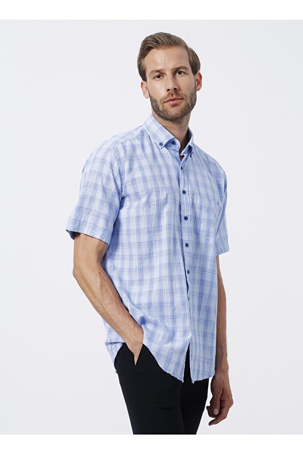 Kısa Kollu Gömlek Mavi - 3