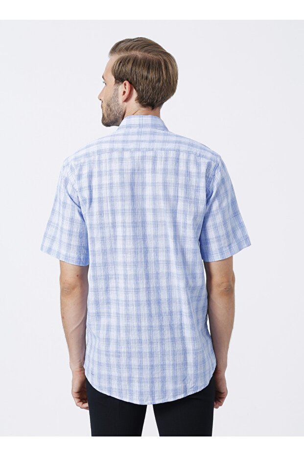 Kısa Kollu Gömlek Mavi - 4