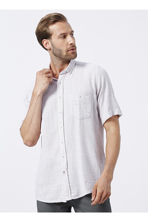 Kısa Kollu Gömlek, 2xl, Bej - 3