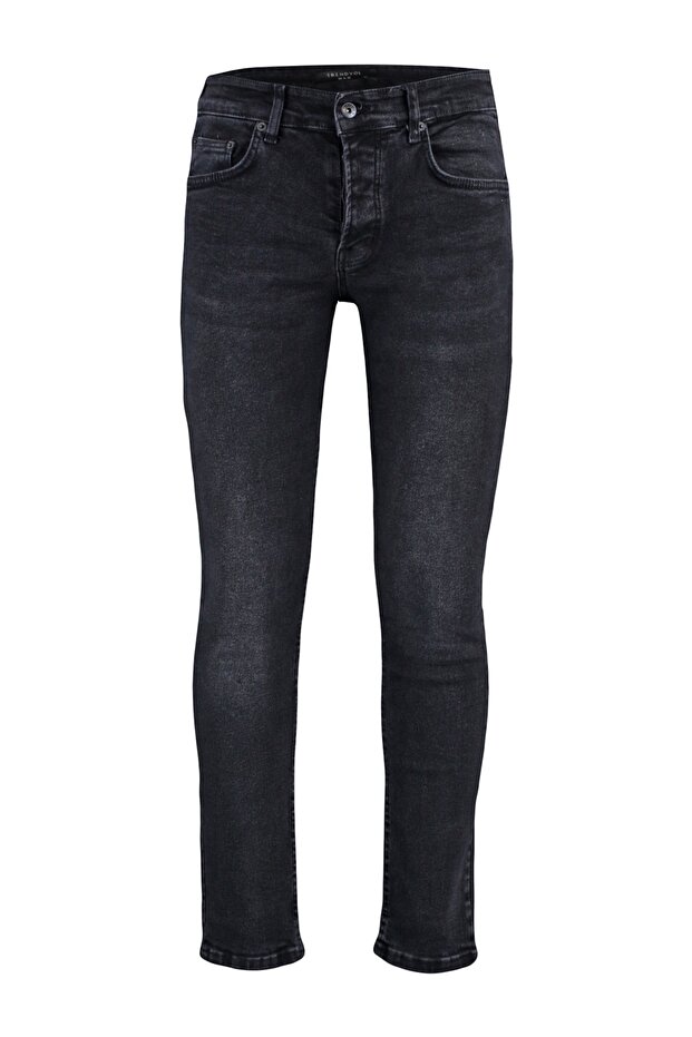 Siyah Smoke Skinny Fit Esnek Kumaş Dar Kesim Jeans Kot Pantolon TMNAW23JE00047 - 6