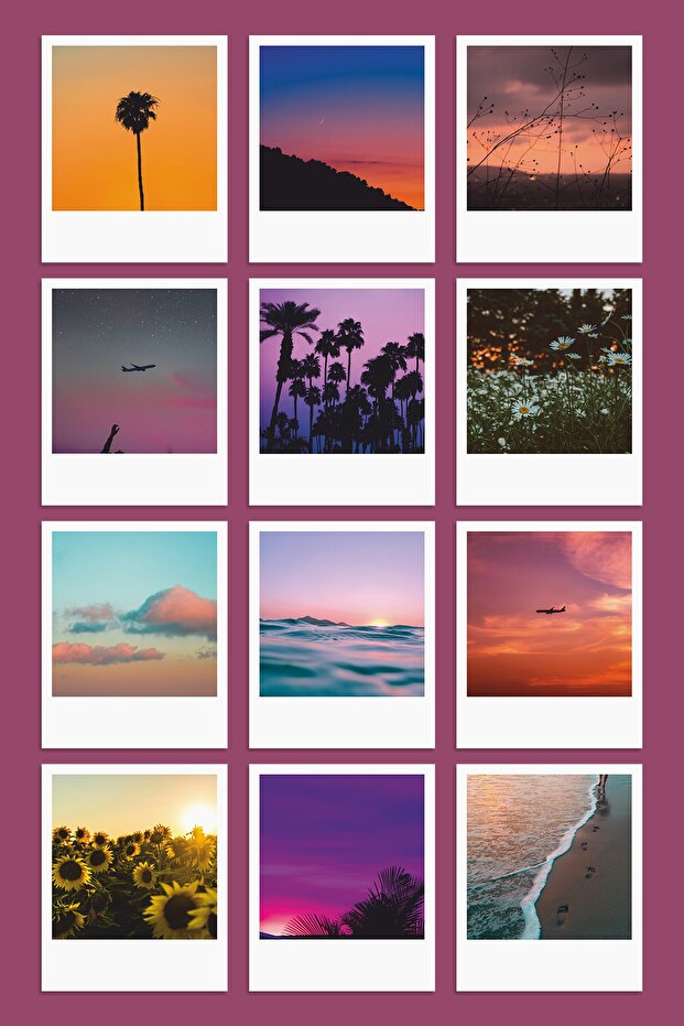 Set of 12 Decorative Ornament Pola Cards