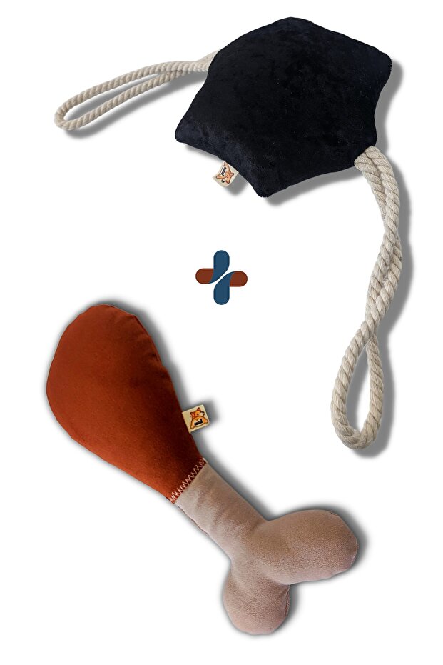 Chicky Sound Bone Dog Toy + Hexie Traction Bone Dog Toy