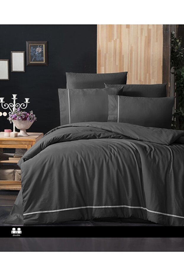 First Choice Double Dark Deluxe Ranforce Bedding Set Alisa