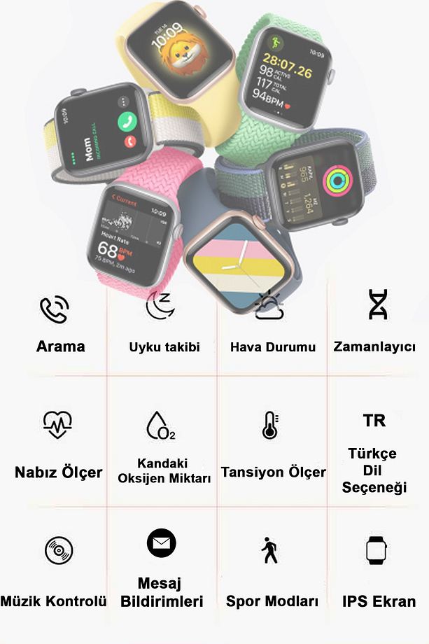 Watch7 Hw Premium Series Son Sürüm Akıllı Saat Smartwatch Ip67 Suya Dayanıklı Ios Android Uyumlu - 2