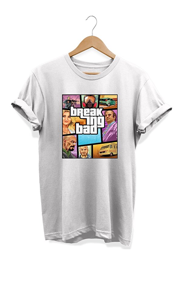 تي شيرت بمقاس كبير من القطن بنسبة 100% مطبوع عليه مسلسل Breaking Bad Gta