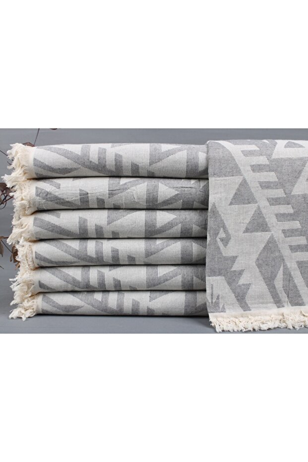 Pestemal Light Gray Pestemal 100x190 Cm Cotton Pestemal Gift for Day Pestemal Bathroom Pestemal