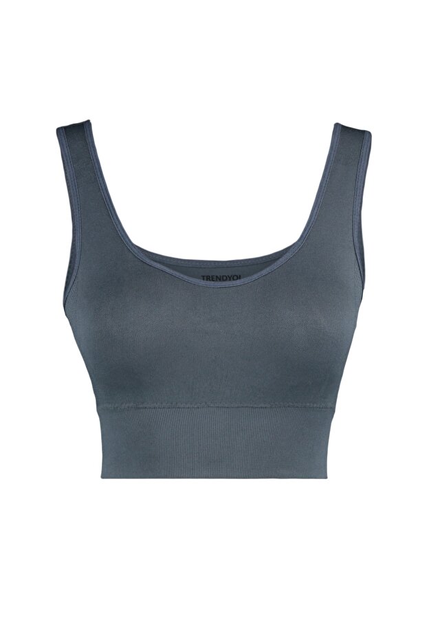 Füme Seamless/Dikişsiz Destekli/Şekillendirici Kalın Askılı Örme Spor Sütyeni TWOAW23SS00019 - 6