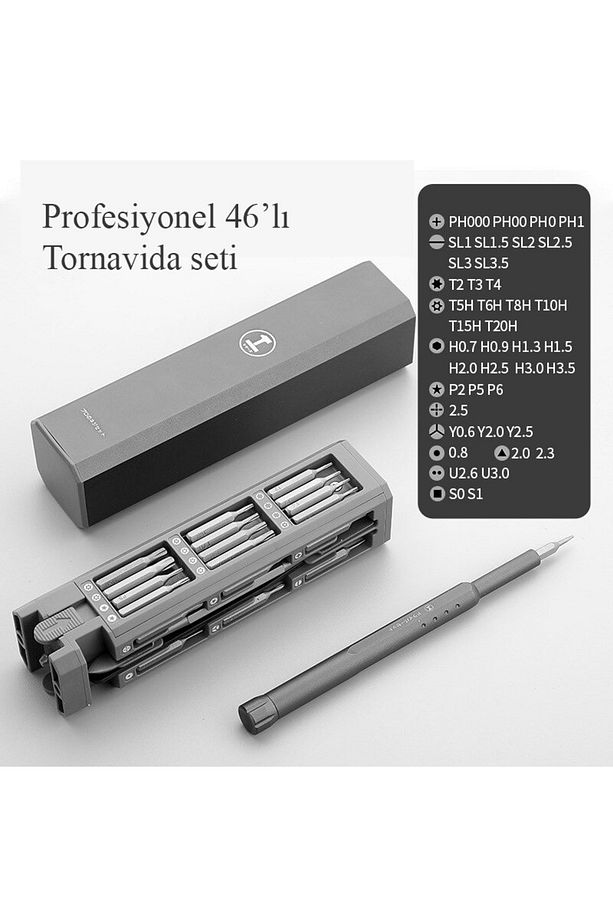 46 In 1 Hassas Manyetik Tornavida Seti Telefon Pc Tamir Kiti - 3