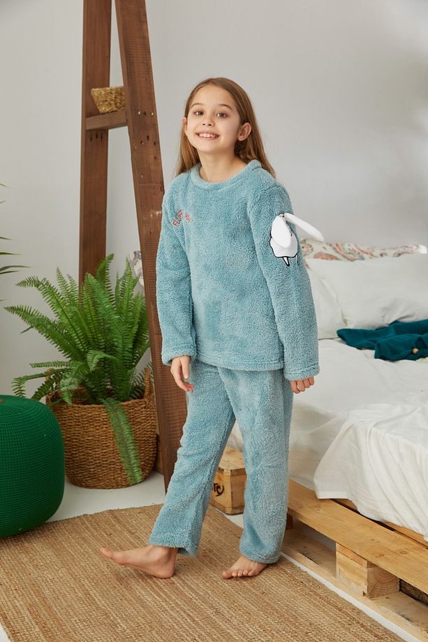 Yeşil Nakışlı Alt-üst Wellsoft Pijama Takım - 4