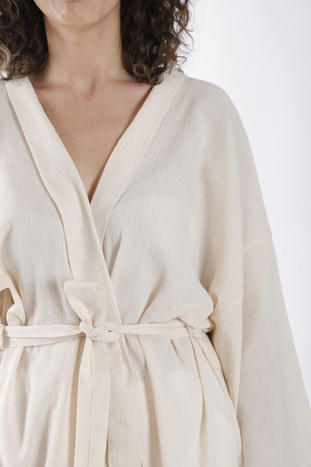 Ham Pamuk Kimono - Ekru - 2